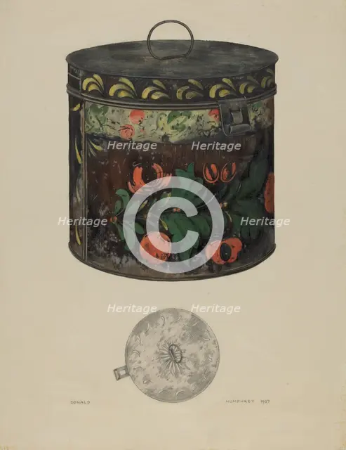 Toleware Tin Cannister, 1937. Creator: Donald Humphrey.