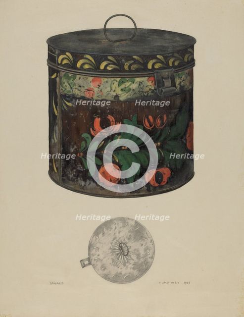 Toleware Tin Cannister, 1937. Creator: Donald Humphrey.