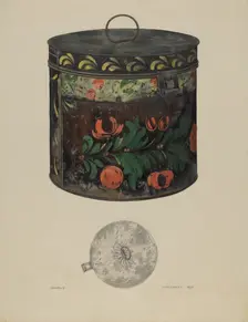 Toleware Tin Cannister, 1937. Creator: Donald Humphrey