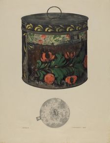 Toleware Tin Cannister, 1937. Creator: Donald Humphrey