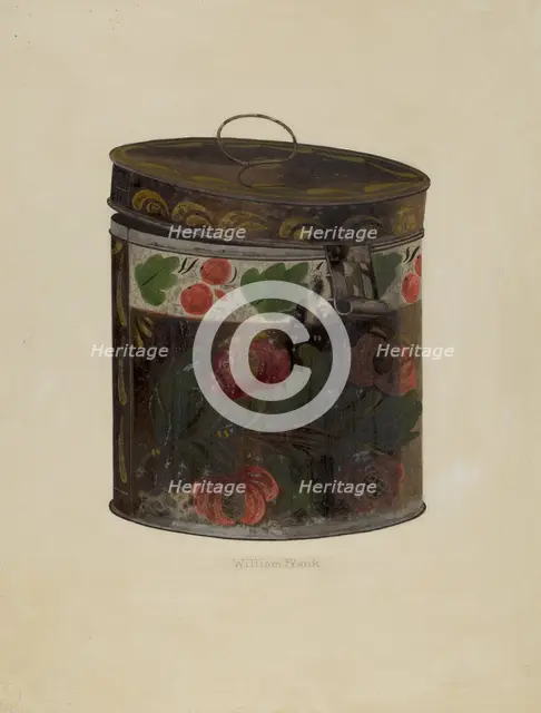 Toleware Tin Cannister, c. 1937. Creator: William Frank.