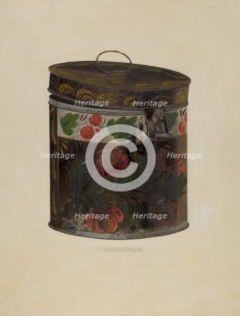 Toleware Tin Cannister, c. 1937. Creator: William Frank.