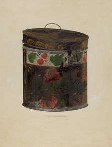 Toleware Tin Cannister, c. 1937. Creator: William Frank