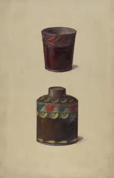 Toleware Tin Cannister, c. 1937. Creator: Max Soltmann