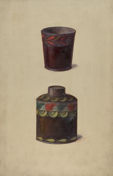 Toleware Tin Cannister, c. 1937. Creator: Max Soltmann