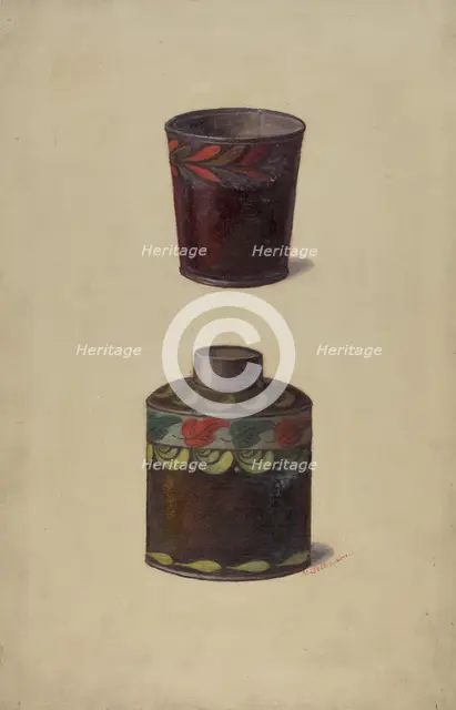Toleware Tin Cannister, c. 1937. Creator: Max Soltmann.