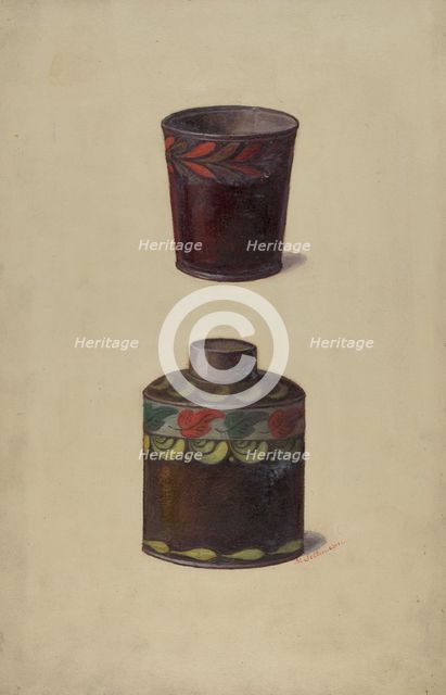 Toleware Tin Cannister, c. 1937. Creator: Max Soltmann.