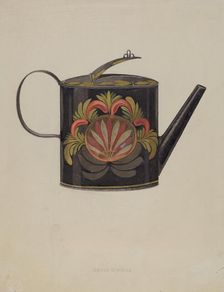 Toleware Tin Coffee Pot, c. 1938. Creator: Jacob Gielens