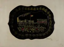 Toleware Tin Tray, 1936. Creator: Eugene Shellady