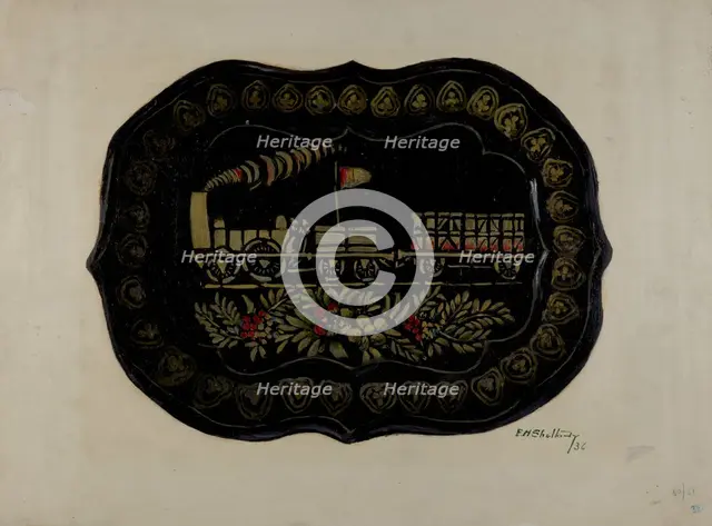 Toleware Tin Tray, 1936. Creator: Eugene Shellady.