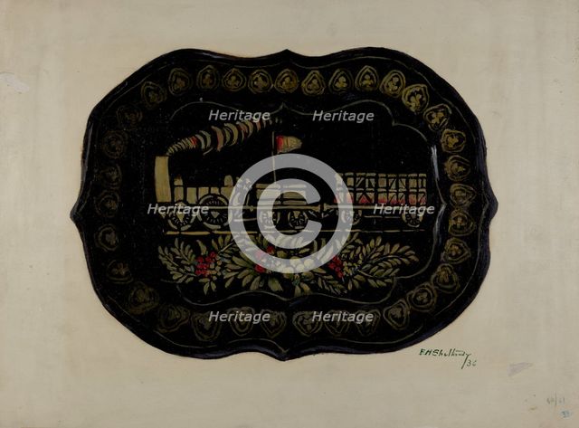 Toleware Tin Tray, 1936. Creator: Eugene Shellady.