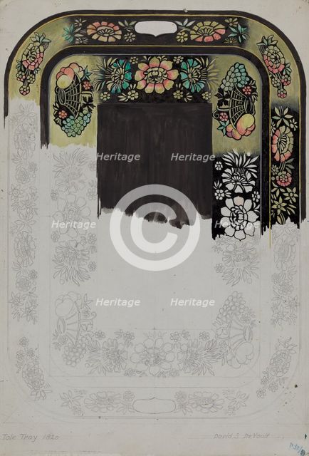 Toleware Tray, 1935/1942. Creator: David S De Vault.