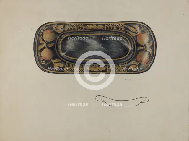 Toleware Tray, c. 1940. Creator: Betty Jacob.