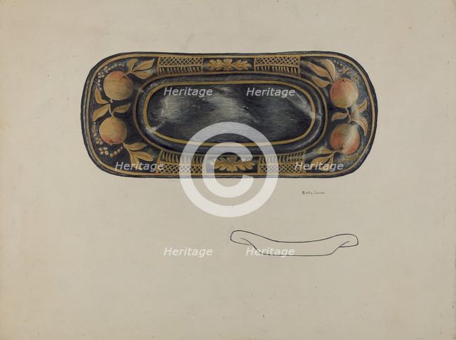 Toleware Tray, c. 1940. Creator: Betty Jacob.