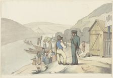 Toll guard at the Rhine, 1829. Creator: Jakob Dielmann