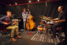 Tom Ollendorf, Conor Chaplin and Ari Hoenig, Verdict Jazz Club, Brghton, E. Sussex, 6th Oct. 2021. Creator: Brian O'Connor