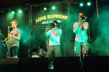 Tom Green, Alex Hitchcock and Vij Prakash, Love Supreme Jazz Festival, Glynde Place, East Sussex, 20 Artist: Brian O'Connor