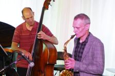 Tom Hill and Chris Bowden, Watermill Jazz Club, Dorking, Surrey, 25 June 2019. Creator: Brian O'Connor