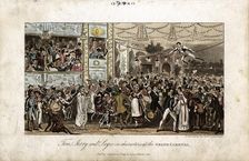 Tom, Jerry and Logic at the Grand Carnival, 1821. Artist: George Cruikshank