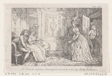 Tom Jones & Sophia interrupted in a tete a tete by Lady Bellaston, from "The History of To..., 1792. Creator: Thomas Rowlandson