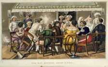 Tom Raw between smoke and fire, 1828. Creator: Sir Charles D'Oyly