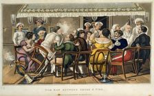 Tom Raw between smoke and fire, 1828. Creator: Sir Charles D'Oyly