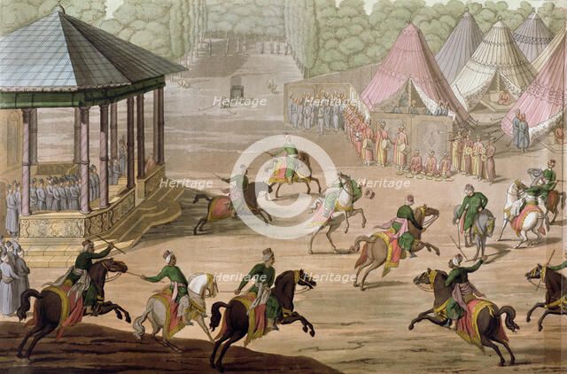 Tomac Celebration, Muslim religious festival that was celebrated in the Middle Ages, Illustration…