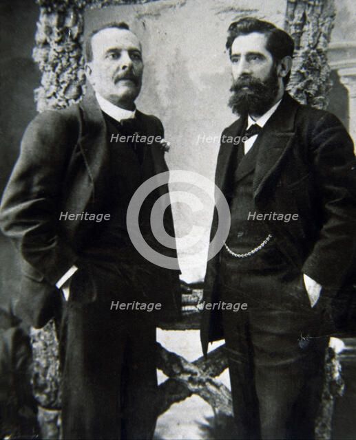 Tomás Bretón (1850-1923), Spanish composer and Ricardo de la Vega (1839-1910) zarauela authors 'L…