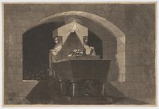 Tomb with Caryatids, 1779/84. Creator: Louis Jean Desprez