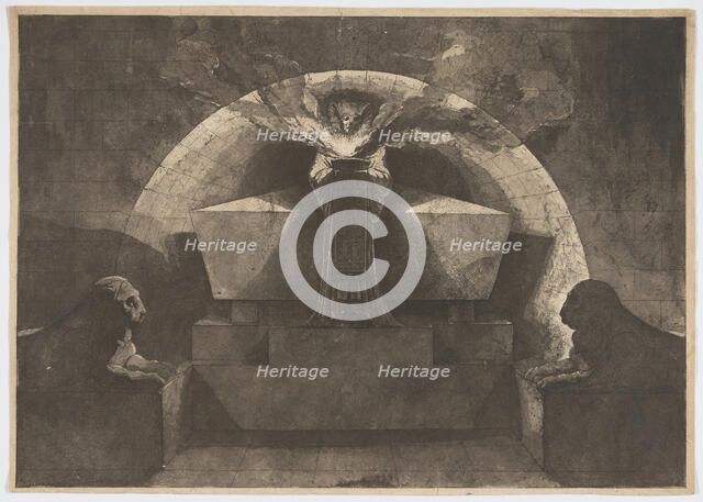 Tomb with Death Standing, 1779/84. Creator: Louis Jean Desprez.