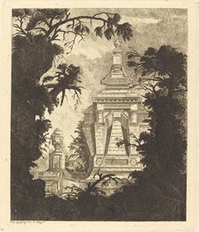 Tomb with Funerary Urn, 1768. Creator: Jean-Laurent Legeay