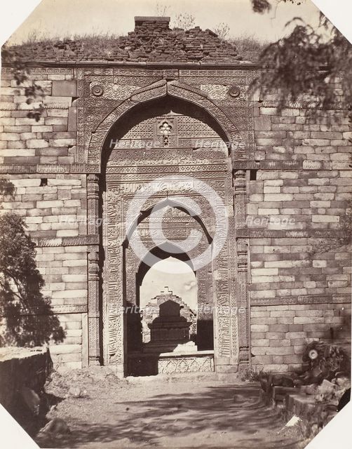 Tomb at the Qutub Minar, Delhi, 1858-61. Creator: Unknown.
