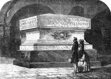 Tomb of the late Duke of Wellington, in the Crypt of St. Paul's Cathedral, 1854. Creator: Charles William Sheeres