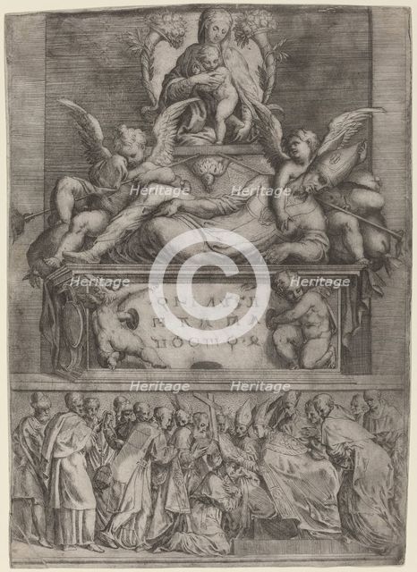 Tomb of a Bishop, 1540s. Creator: Battista del Moro.