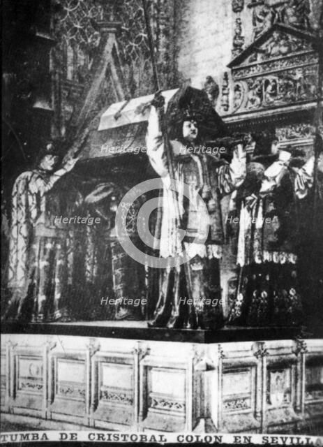 Tomb of Christopher Colombus, (19th century), 1920s. Artist: Unknown