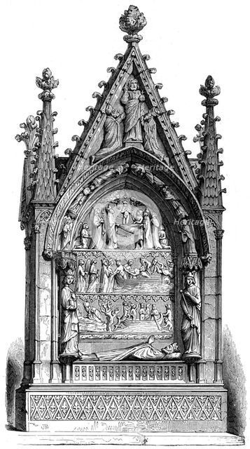 Tomb of Dagobert I (603-689), Merovingian king, Basilisque Saint-Denis, 1849. Artist: Unknown