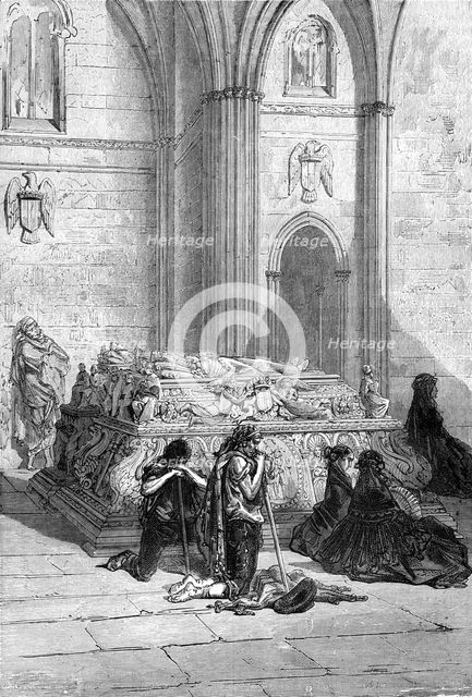 'Tomb of Ferdinand and Isabella in the Cathedral, Granada; An Autumn Tour in Andalusia', 1875. Creator: Gustave Doré.