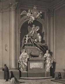 Tomb of Ferdinand VI, in the Convent of the Royal Salesas, commissioned by Charles III to Frances…