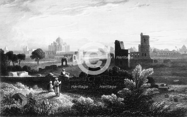 'Tomb of Humaioon, - Delhi', 1834. Creator: William Purser.