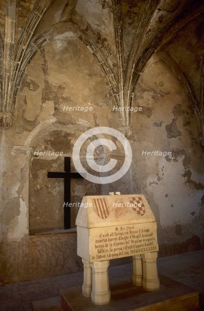 Tomb of James II the Unfortunate, Count of Urgell, Chapel of St Mary, Xativa Castle, Spain, 2001. Creator: LTL.