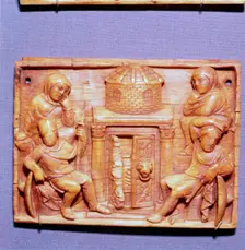 Tomb of Jesus on Easter Morning, Wood Panel, Byzantine casket, 5th century