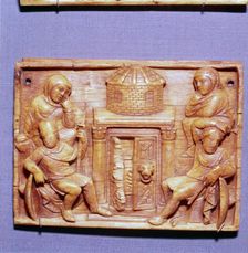 Tomb of Jesus on Easter Morning, Wood Panel, Byzantine casket, 5th century