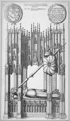 Tomb of John of Gaunt, old St Paul's Cathedral, City of London, 1656. Creator: Wenceslaus Hollar