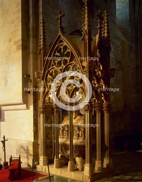 Tomb of King Pere III of Aragon, the Great, Monastery of Santes Creus, Aiguamúrcia, Spain, 2008.  Creator: LTL.