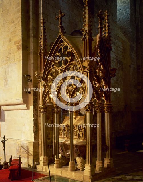 Tomb of King Pere III of Aragon, the Great, Monastery of Santes Creus, Aiguamúrcia, Spain, 2008.  Creator: LTL.