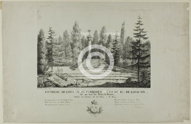 Tomb of Louis XII, François I, Henry IV, Louis XIV, and all the kings of France in the Val..., 1817. Creator: Pernot.