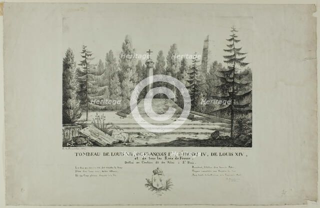 Tomb of Louis XII, François I, Henry IV, Louis XIV, and all the kings of France in the Val..., 1817. Creator: Pernot.
