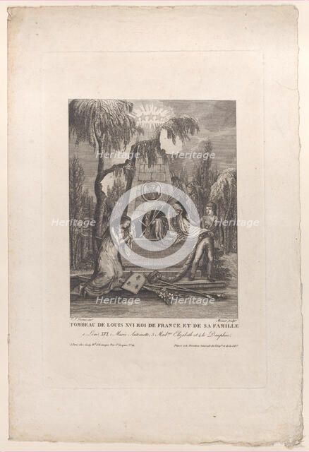 Tomb of Louis XVI and his family, with hidden silhouettes, 1793-1800., 1793-1800. Creator: Anon.