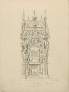 Tomb of Margaret of Austria in the church of Saint Nicholas of Tolentino in Brou, c.1850. Creator: Petrus Josephus Hubertus Cuypers