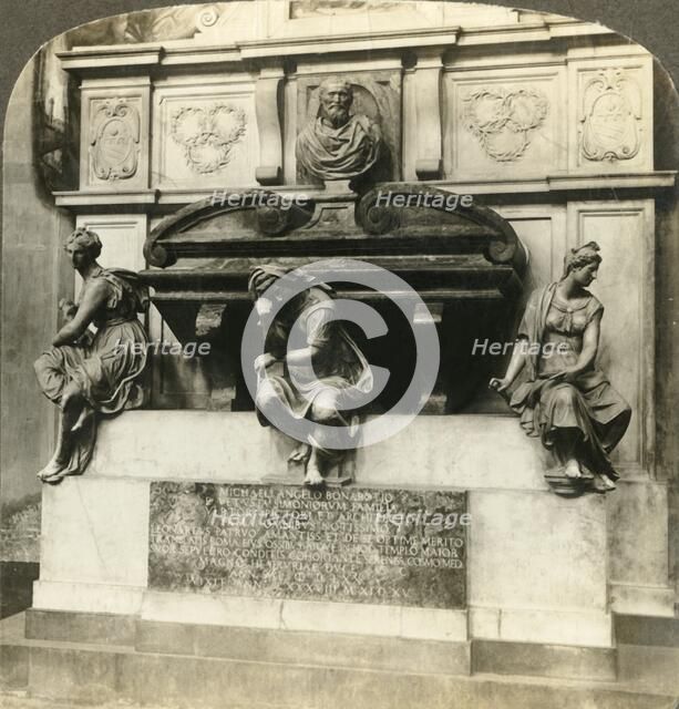 'Tomb of Michael Angelo in Church of Santa Croce, Florence, Italy', c1909. Creator: Unknown.